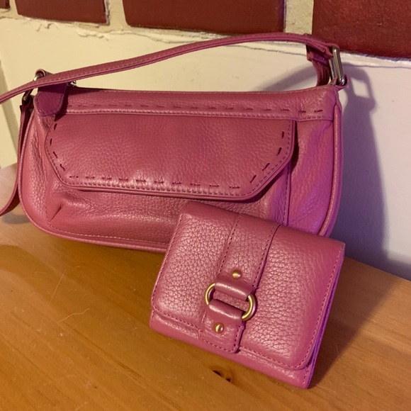 Wilsons Leather Handbags - Pink Wilson Leathers Pocketbook W Matching Wallet